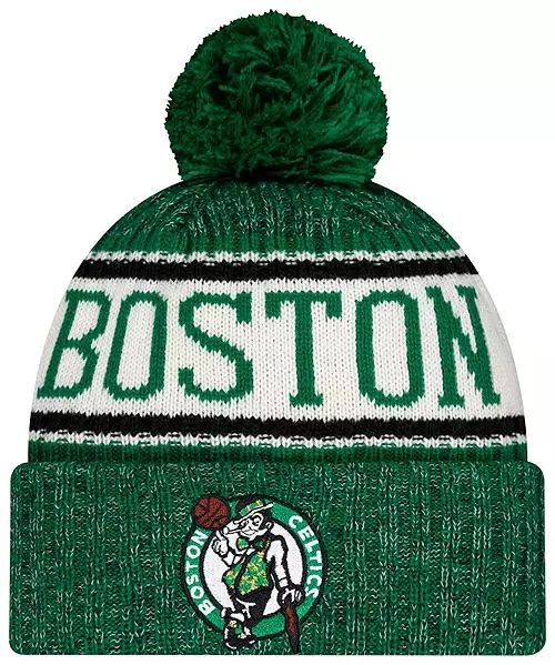 Boston Celtics Men's New Era Cuffed Pom Knit Hat