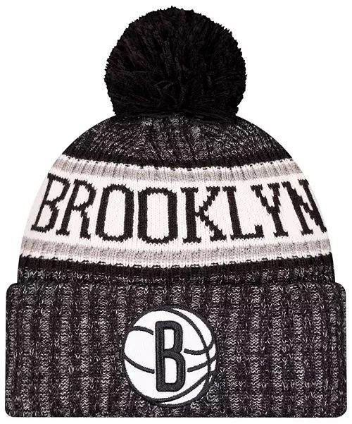 Brooklyn Nets New Era Cuffed Pom Men's Knit Hat