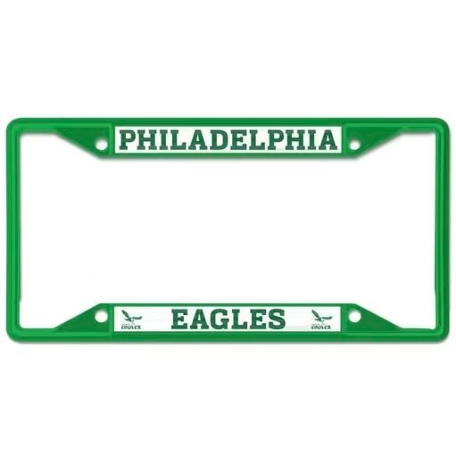 Philadelphia Eagles Historic Kelly Green Chrome Metal License Plate Frame