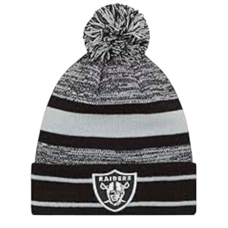 Las Vegas Raiders New Era Cuffed Pom Men's Knit Hat