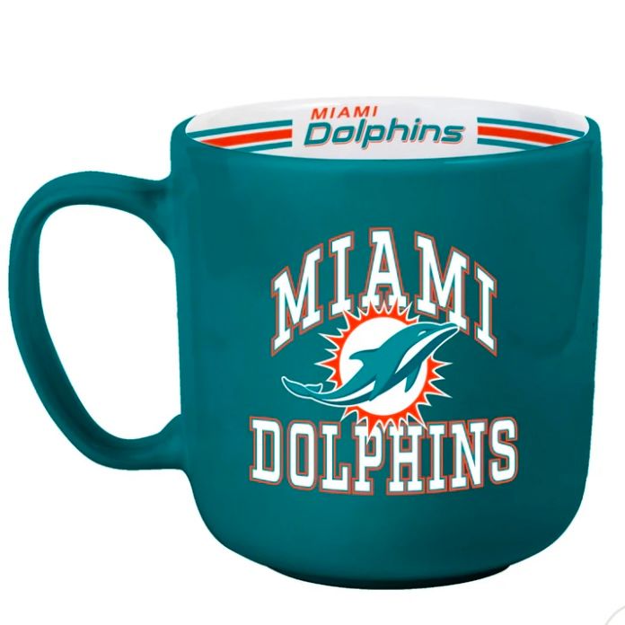 Miami Dolphins 15oz Striped Coffee Mug