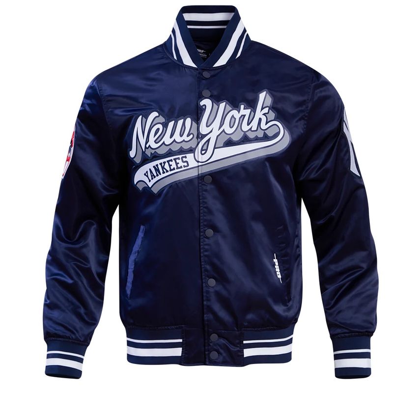 New York Yankees Men’s Navy Blue Pro Standard Satin Full-Snap Luxury Jacket