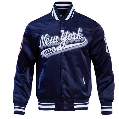 New York Yankees Men’s Navy Blue Pro Standard Satin Full-Snap Luxury Jacket