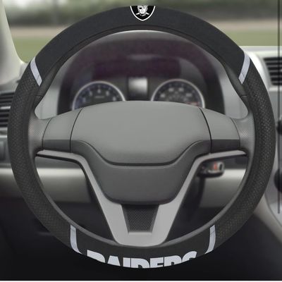 Las Vegas Raiders Embroidered Car Steering Wheel Cover Las Vegas Raiders Embroidered Car Steering Wheel Cover