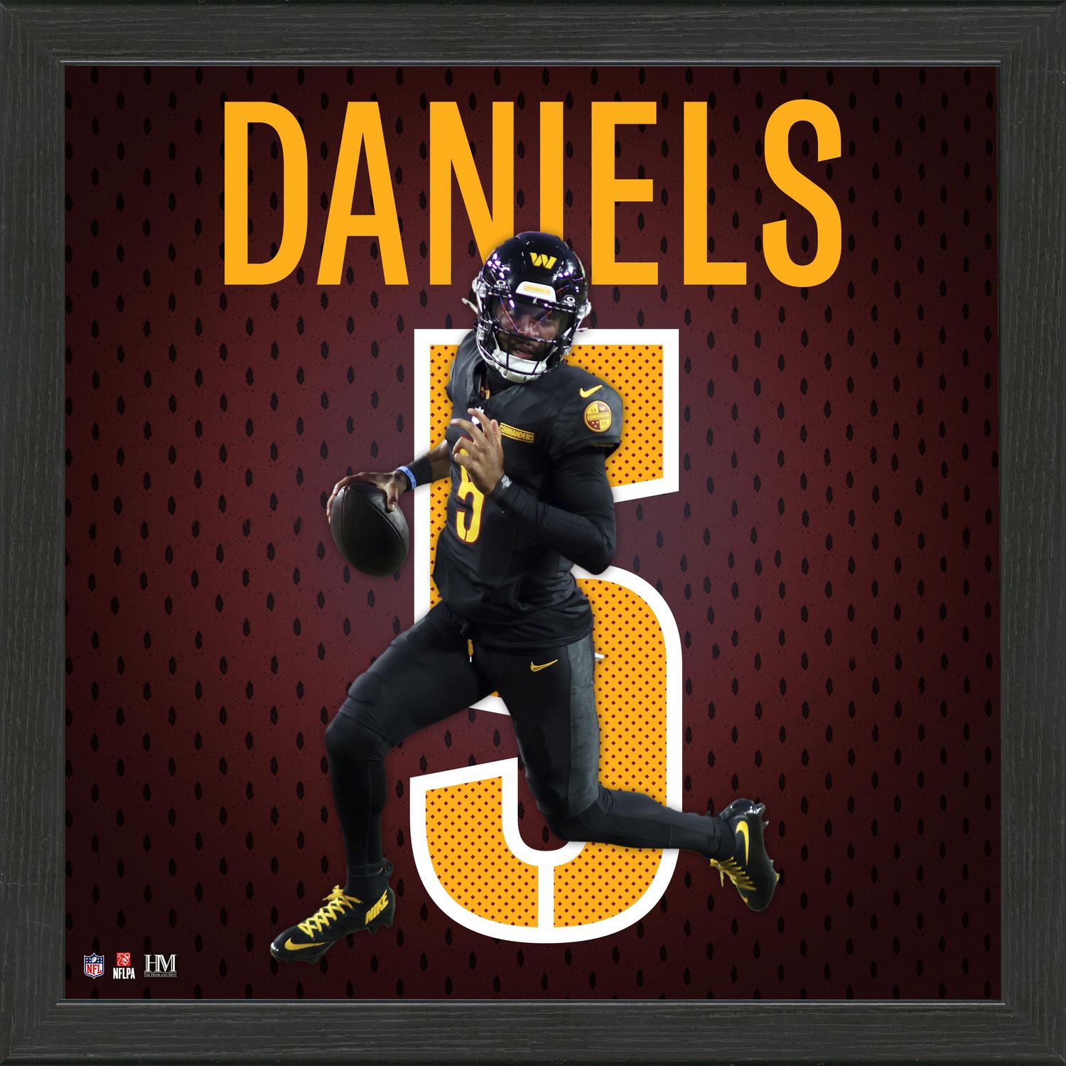 Washington Commanders Jayden Daniels Impact Jersey Frame