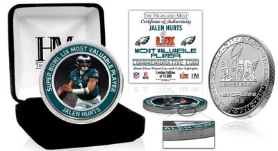 Philadelphia Eagles Super Bowl LIX MVP Jalen Hurts Silver Mint Coin