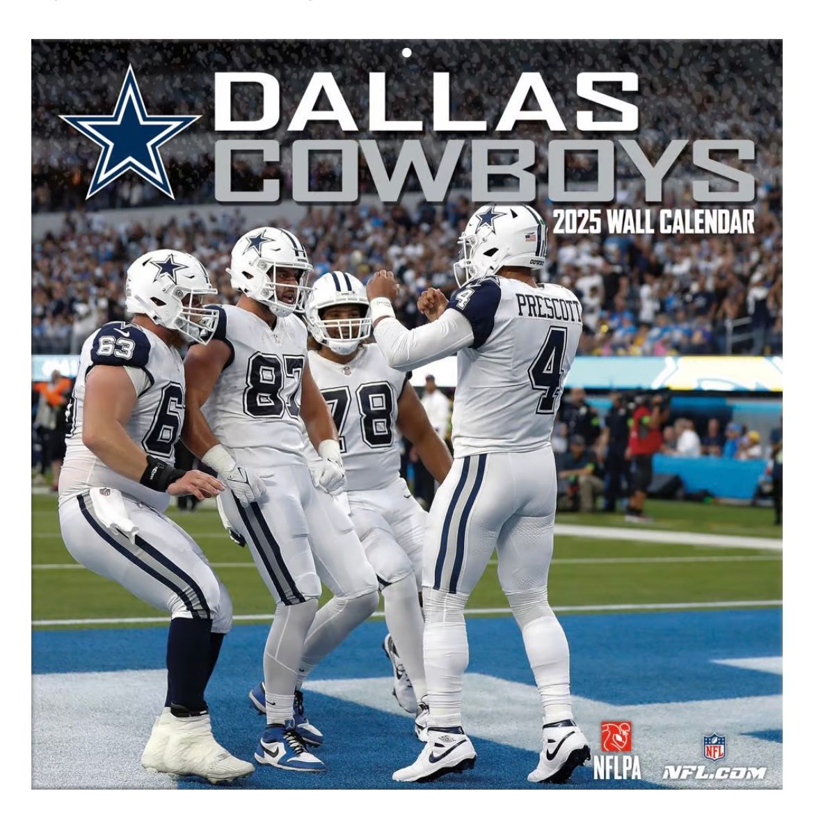 Dallas Cowboys 12'' x 12'' 2025 Wall Calendar