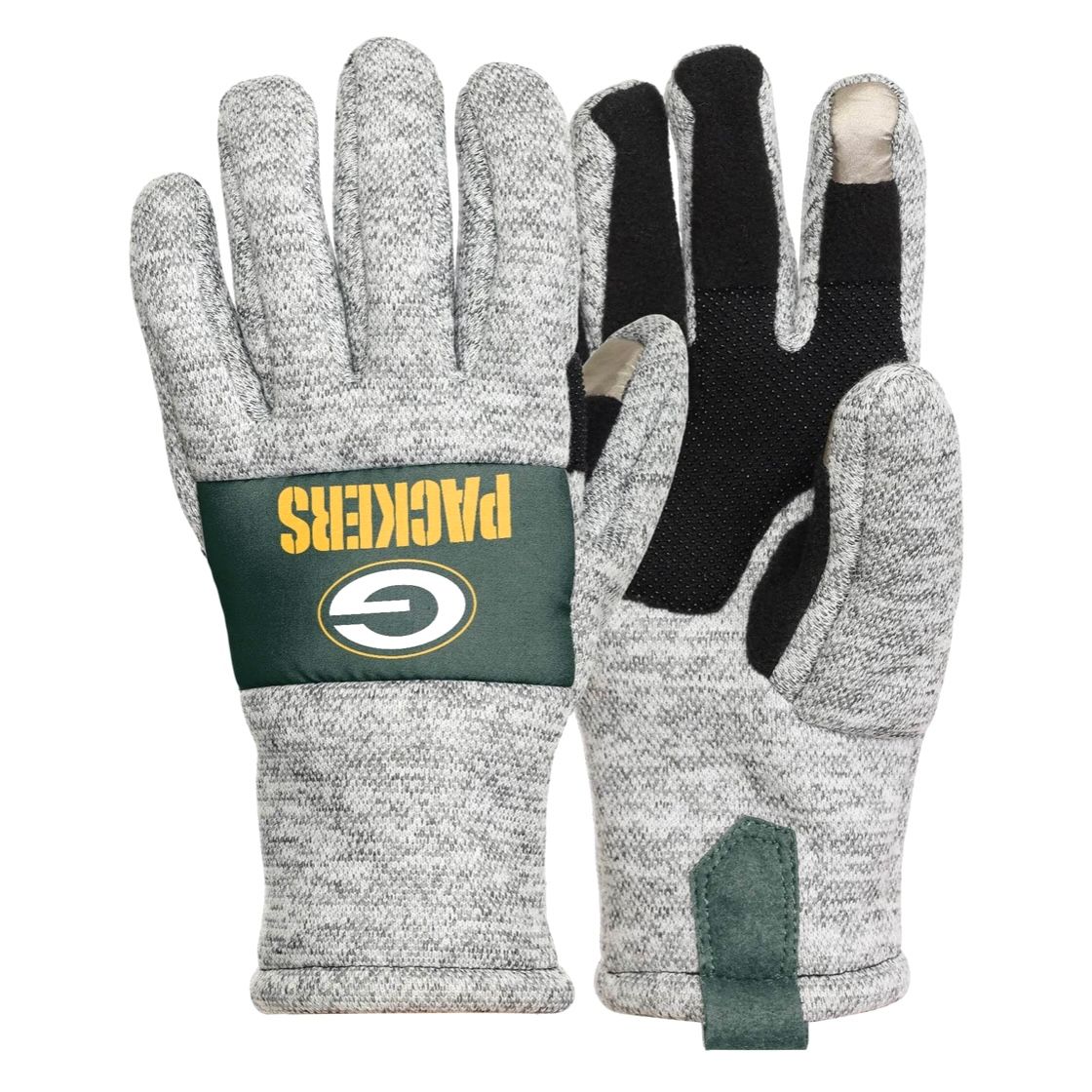 Green Bay Packers Heather Grey Insulated Gloves