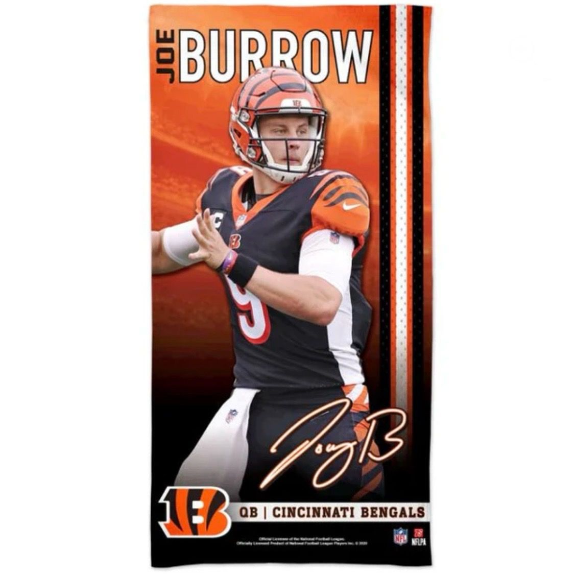 Cincinnati Bengals Joe Burrow Beach Towel