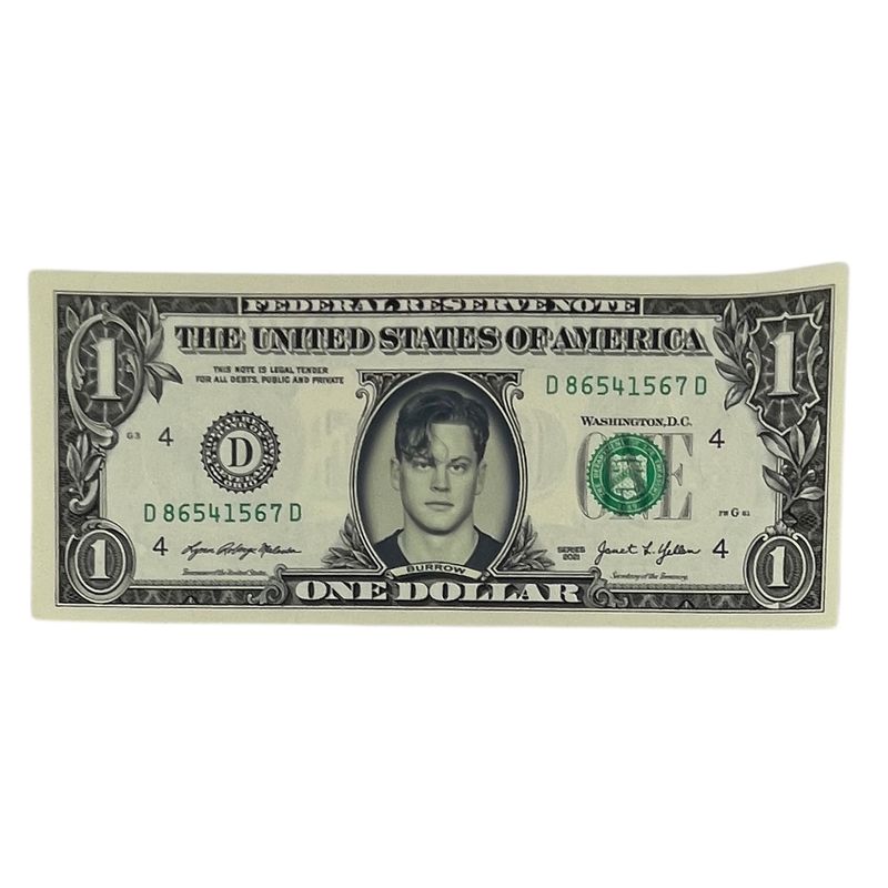 Joe Burrow Famous Face Dollar Bill