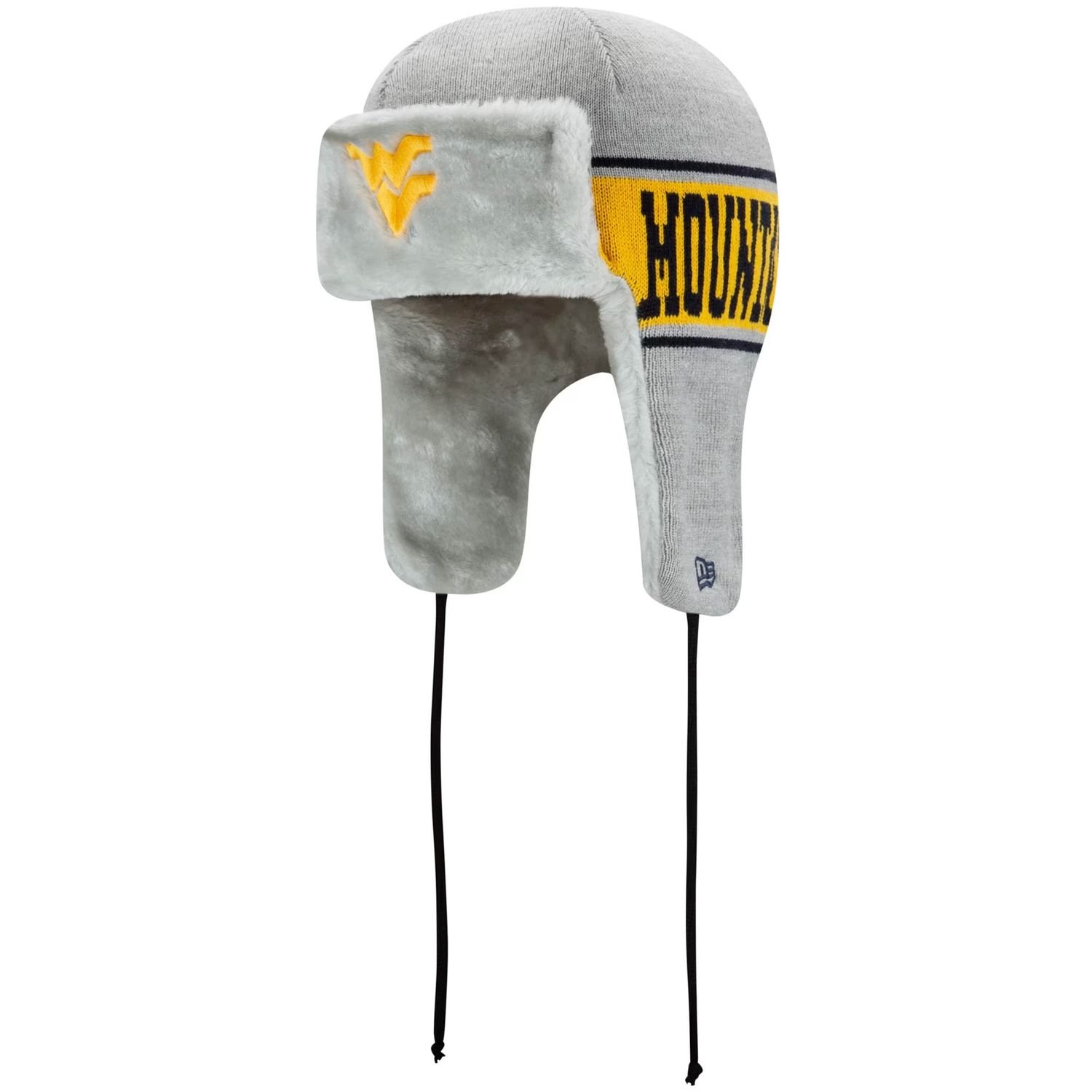 West Virginia Mountaineers Men's New Era Helmet Head Trapper Knit Hat