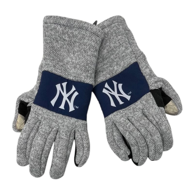 New York Yankees Heather Grey Insulated Gloves New York Yankees Heather Grey Insulated Gloves