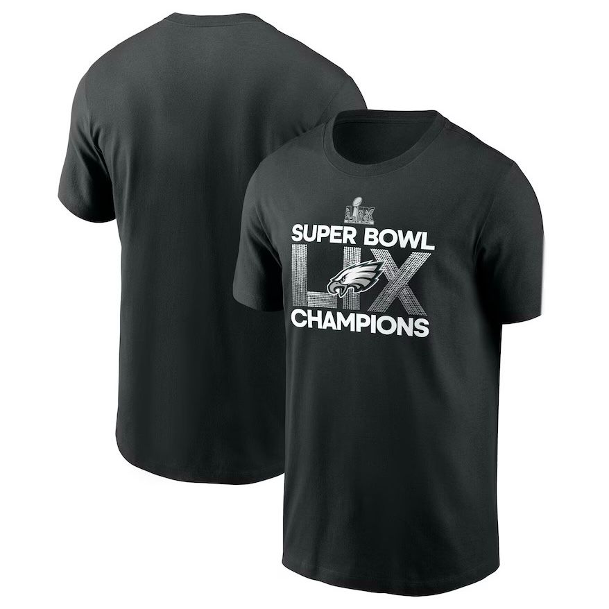 Philadelphia Eagles Men's Black Super Bowl LIX Champions Supplemental T-Shirt