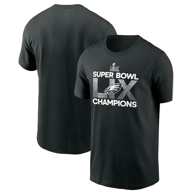 Philadelphia Eagles Men's Black Super Bowl LIX Champions Supplemental T-Shirt