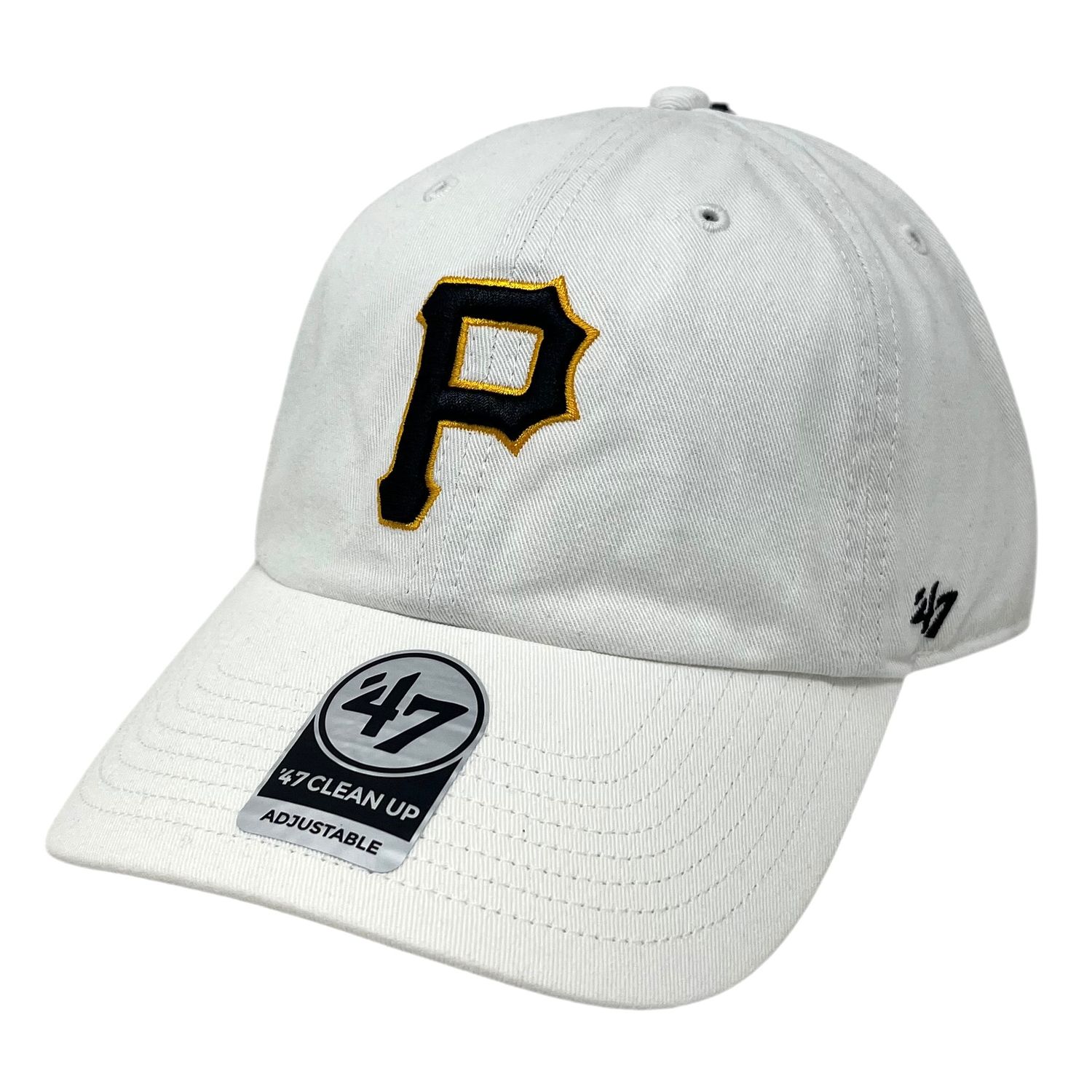 Pittsburgh Pirates Men’s White 47 Brand Clean Up Adjustable Hat