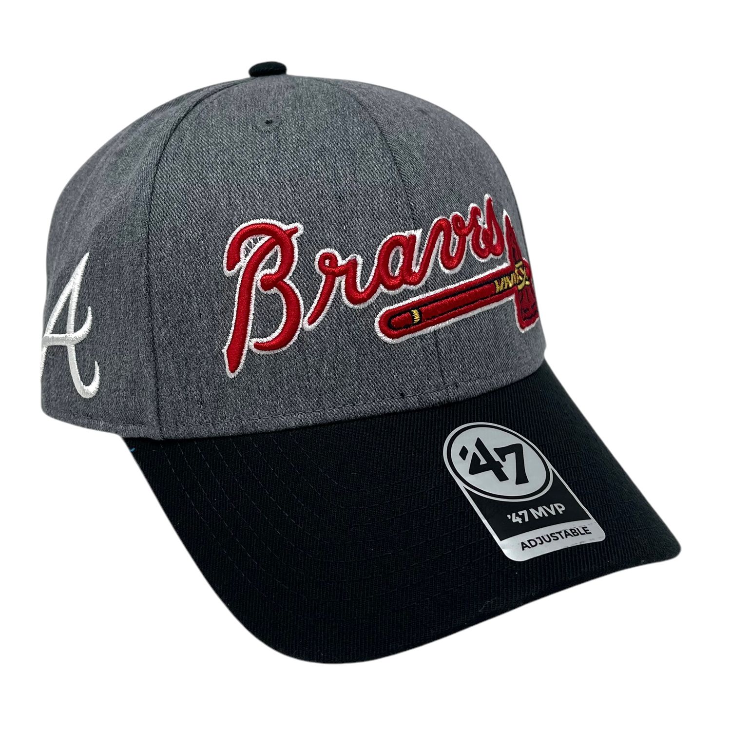 Atlanta Braves Men's Charcoal 47 Brand MVP Adjustable Hat