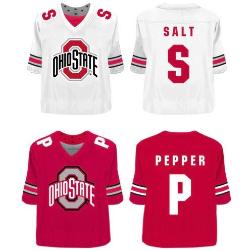 Ohio State Buckeyes Gameday Team Jersey Ceramic Salt & Pepper Shakers Ohio State Buckeyes Gameday Team Jersey Ceramic Salt & Pepper Shakers