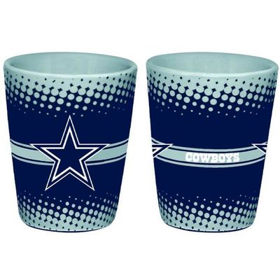 Dallas Cowboys 2 Ounce Full Wrap Collectible Shot Glass Set of 2