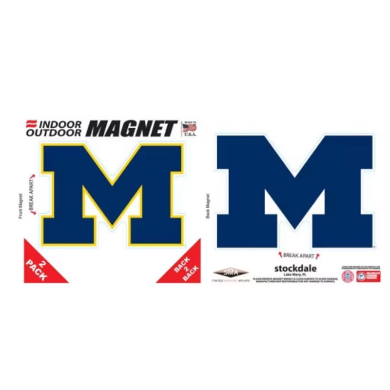 Michigan Wolverines 6x6 Car Magnet 2 Pack