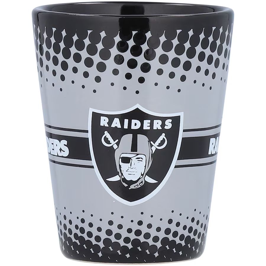 Las Vegas Raiders 2 Ounce Full Wrap Collectible Shot Glass Set of 2