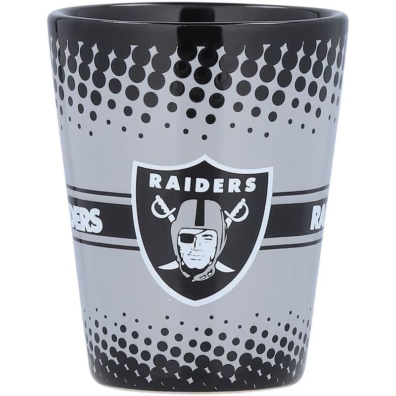 Las Vegas Raiders 2 Ounce Full Wrap Collectible Shot Glass Set of 2