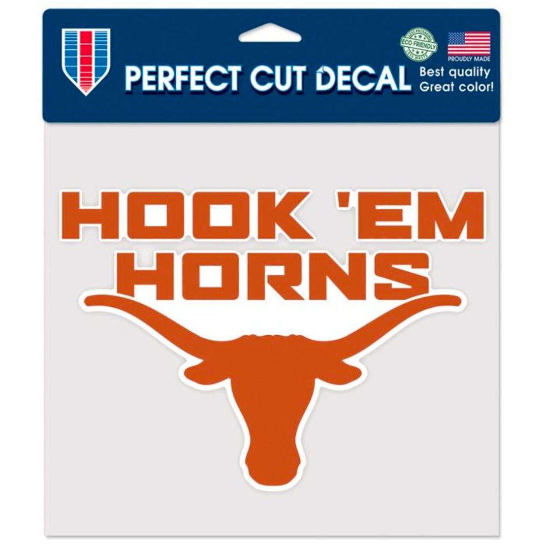 Texas Longhorns Hook 'Em 8" x 8" Perfect Cut Color Decal