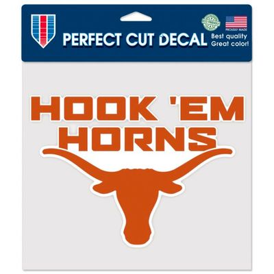 Texas Longhorns Hook 'Em 8" x 8" Perfect Cut Color Decal