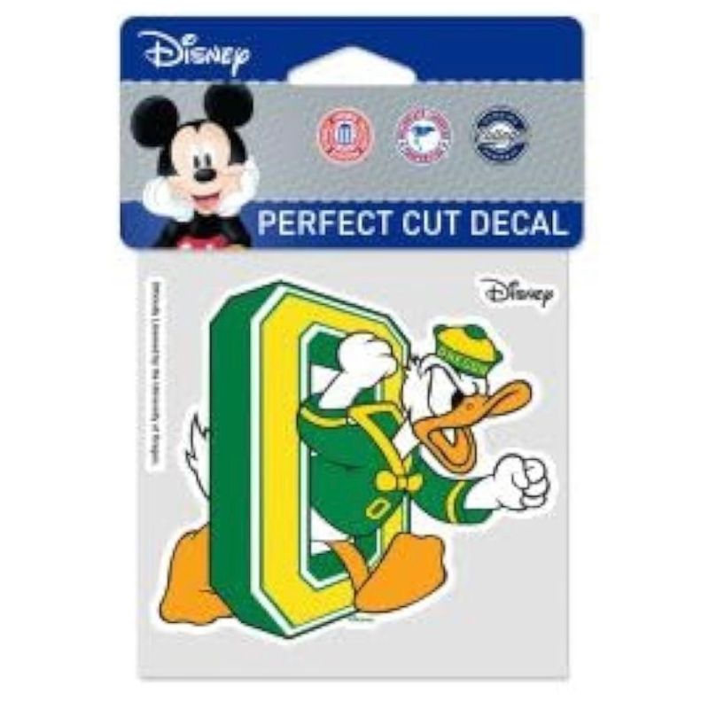 Oregon Ducks Donald Duck Disney 4" x 4" Perfect Cut Color Decal