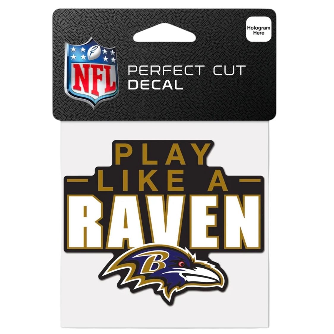 Baltimore Ravens Play Like A Raven 4" x 4" Perfect Cut Color Decal