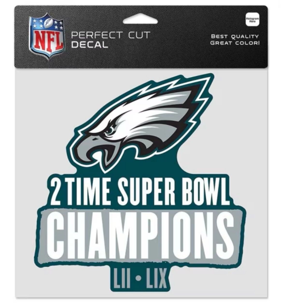 Philadelphia Eagles 2024 LIX Super Bowl Champions  8" x 8" Perfect Cut Color Decal
