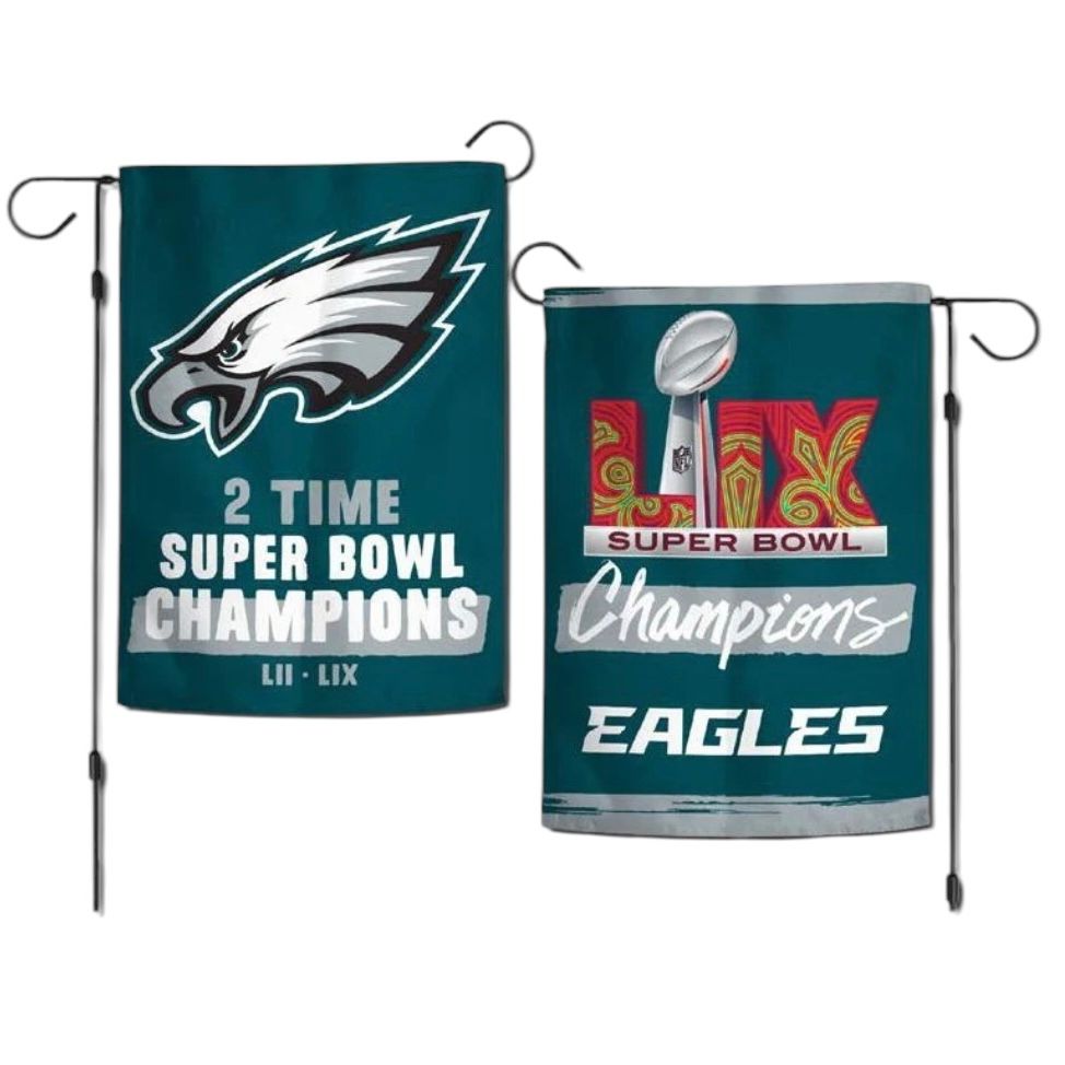 Philadelphia Eagles 2024 LIX Super Bowl Champions 12.5" x 18" Premium 2-Sided Garden Flag