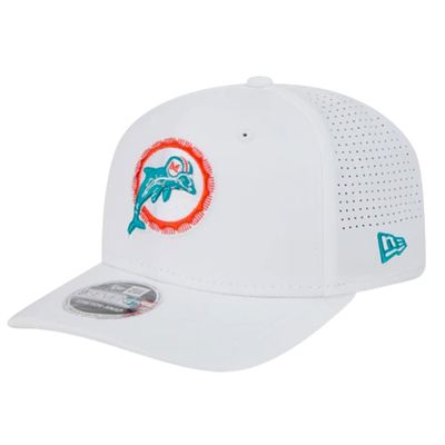 Miami Dolphins Men's White New Era Throwback Adventure Perform 9SEVENTY Adjustable Hat