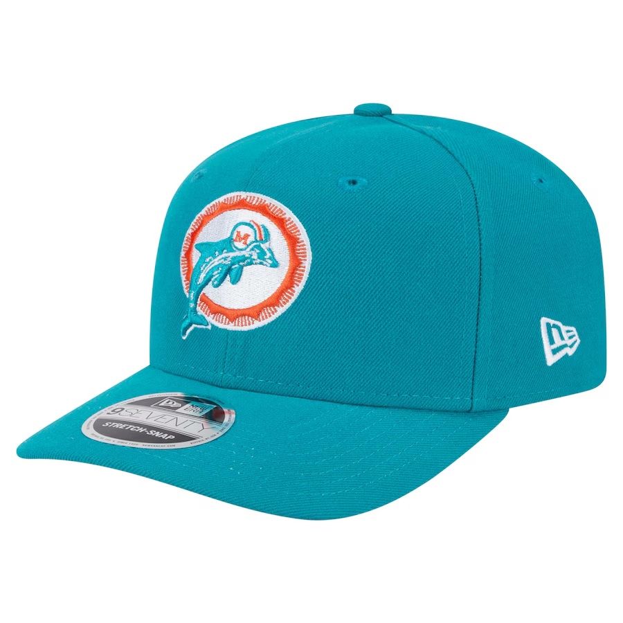 Miami Dolphins Men's Retro Turquoise New Era NFL 9Seventy Stretch-Snap Hat