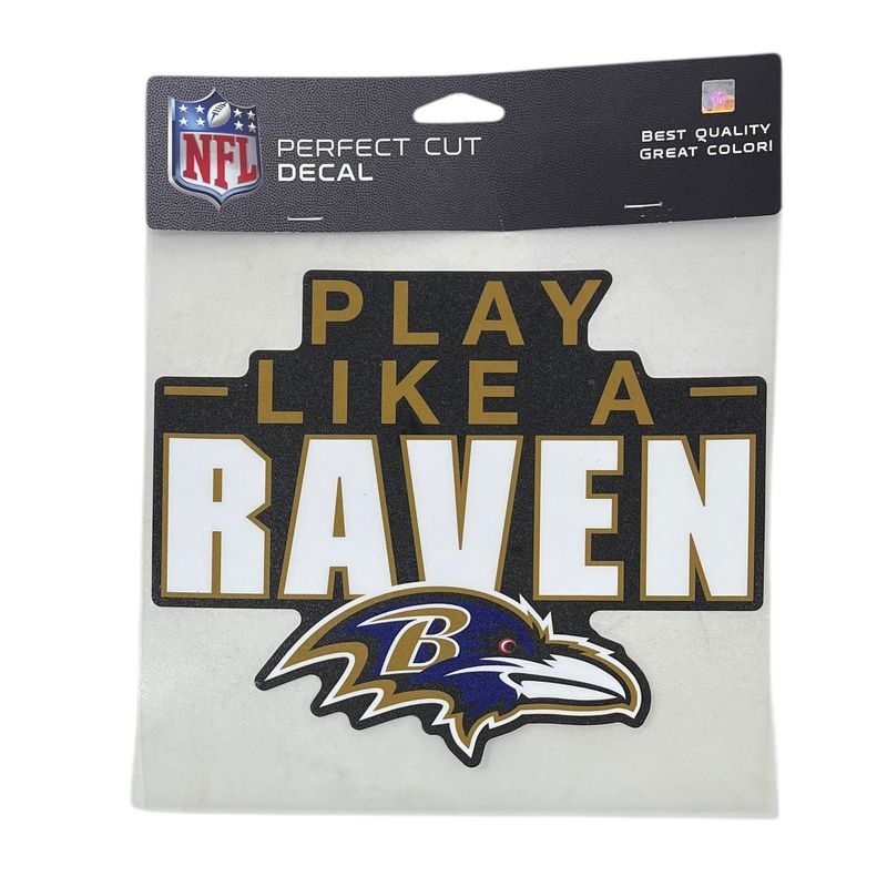 Baltimore Ravens Play Like A Raven 8" x 8" Perfect Cut Color Decal