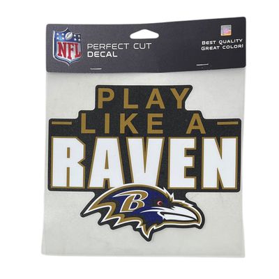 Baltimore Ravens Play Like A Raven 8" x 8" Perfect Cut Color Decal