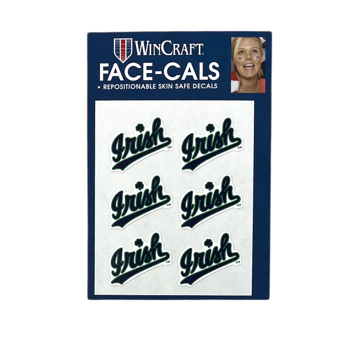 Notre Dame Fighting Irish Face-Cals Temporary Tattoos