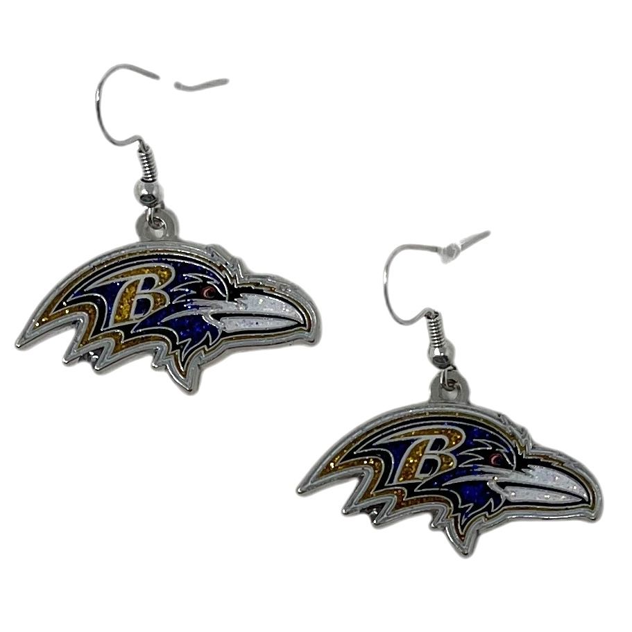 Baltimore Ravens Big Logo Sparkle Earrings