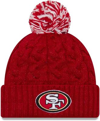 San Francisco 49ers Women's New Era Cozy Cable Cuffed Knit Pom Hat