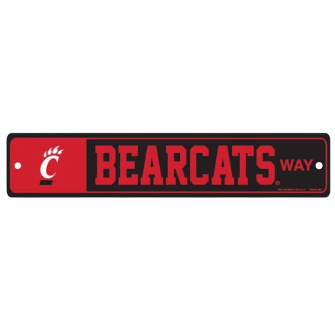 Cincinnati Bearcats 3.75" x 19" Team Street Sign