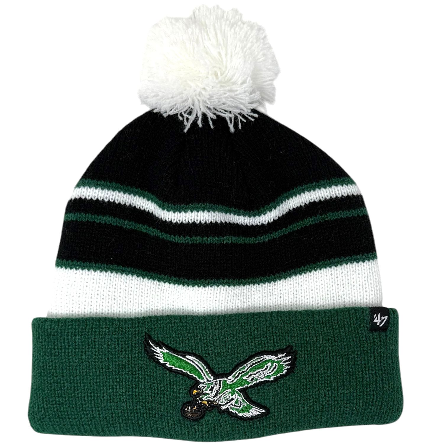 Philadelphia Eagles Youth Historic 47 Cuffed Pom Knit Hat