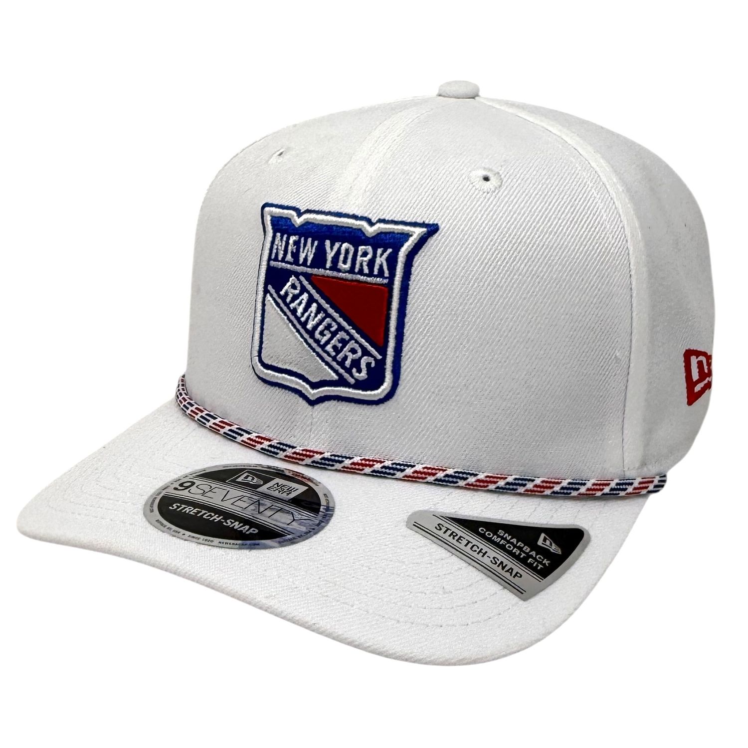 New York Rangers Men's White New Era Multi-Rope 9SEVENTY Stretch-Snap Hat