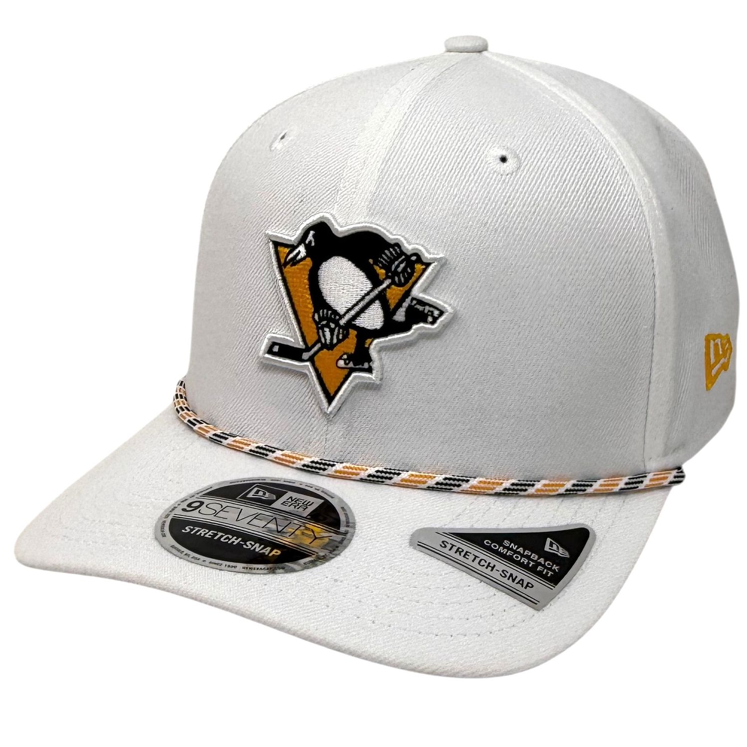 Pittsburgh Penguins Men's White New Era Multi-Rope 9SEVENTY Stretch-Snap Hat