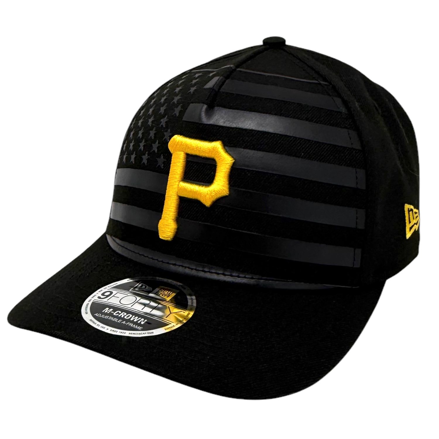 Pittsburgh Pirates Men’s Black New Era 9FORTY M-Crown Flag Design Adjustable Hat