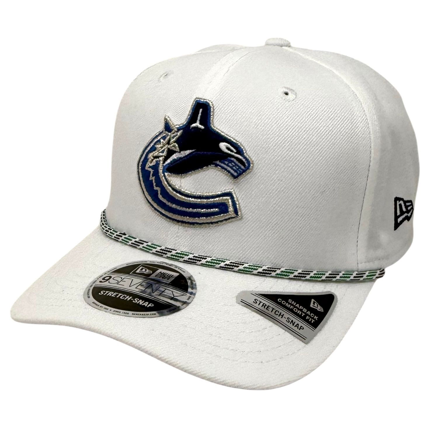 Vancouver Canucks Men's White New Era Multi-Rope 9SEVENTY Stretch-Snap Hat