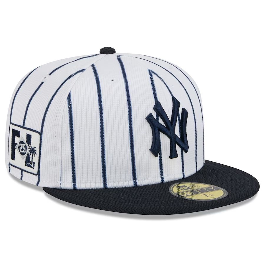 New York Yankees Men’s Pinstripe New Era 2025 Spring Training Patch 59FIFTY Fitted Hat