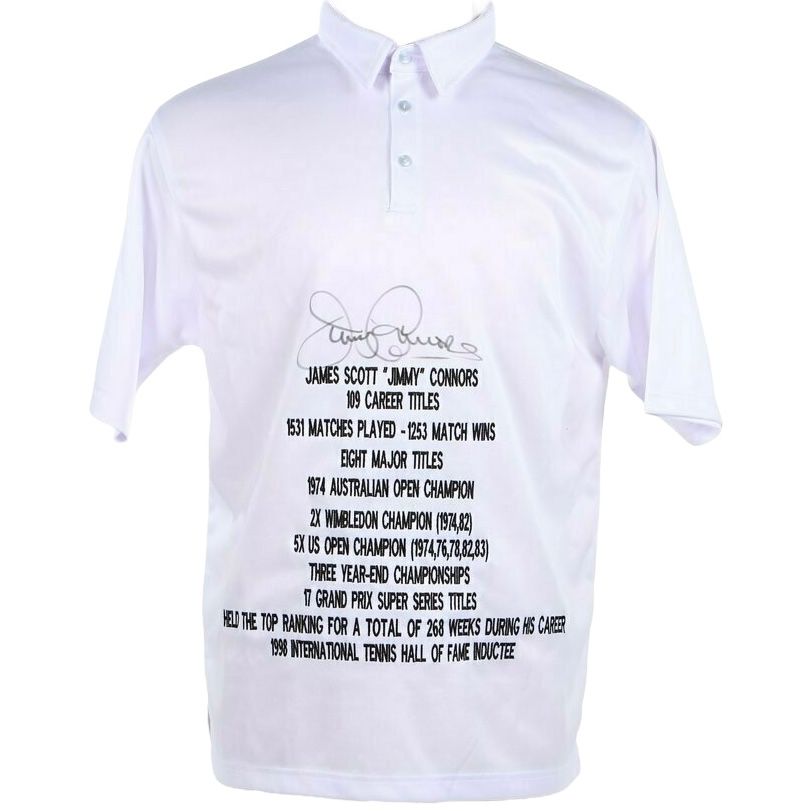 Jimmy Connors Autographed Tennis Stats Shirt with COA