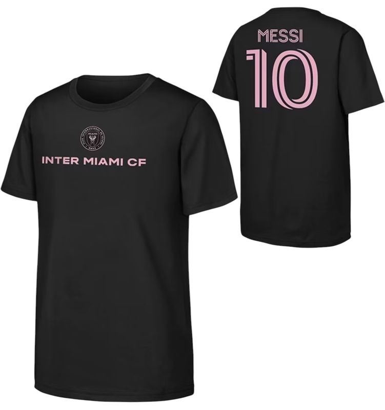Inter Miami CF Lionel Messi Kids Black Name & Number T-Shirt