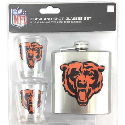 Chicago Bears Stainless Steel Flask & Shot Glass Set