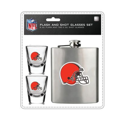 Cleveland Browns Stainless Steel Flask & Shot Glass Set