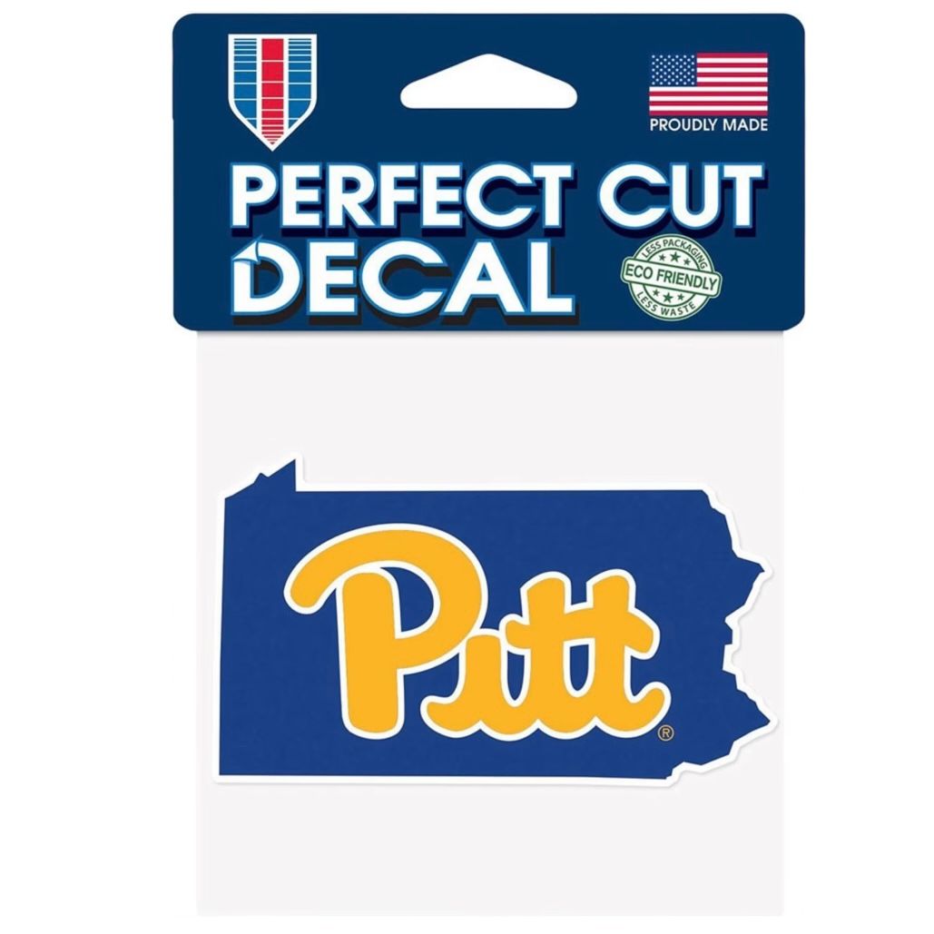 Pitt Panthers State Logo 4" x 4" Perfect Cut Color Decal